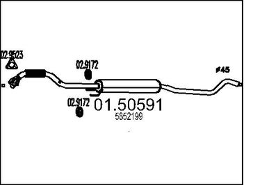 0150591 MTS Средний глушитель выхлопных газов
