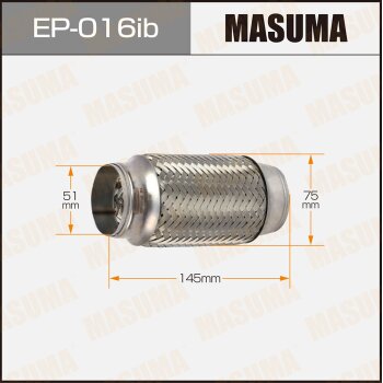 Гофра глушителя 51x145 усиленная Masuma                EP-016IB