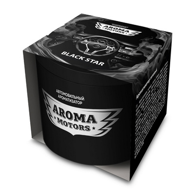 Ароматизатор гелевый «Aroma Motors» BLACK STAR в картонной упаковке (круглый) 100мл (12штуп)