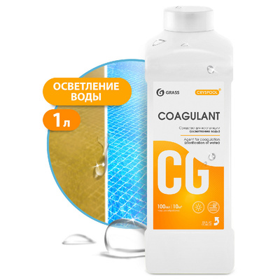 Средство для коагуляции (осветления) воды CRYSPOOL Coagulant (канистра 1л), pH 2,5 (12штуп)