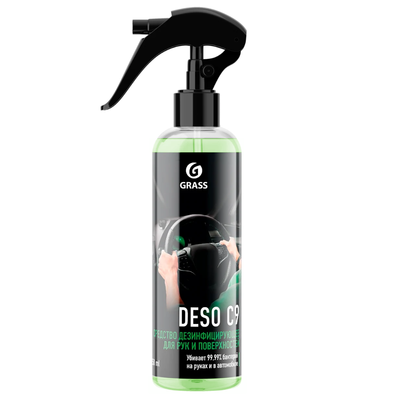 DESO C9 (флакон 250 мл) триггер Дезинфицирующее средство на основе изопропилового спирта, аромат "Луговые цветы" (8 штуп)