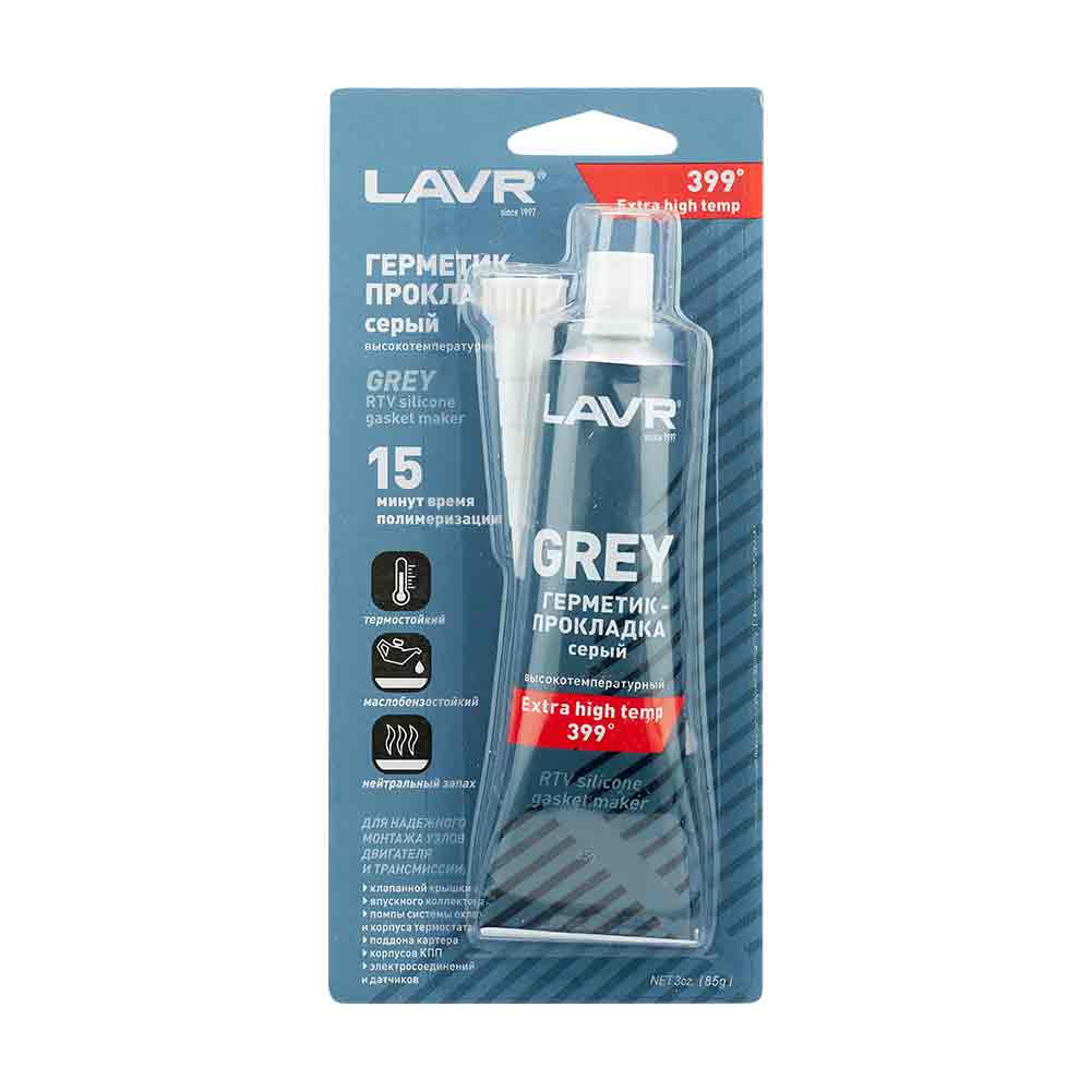 Герметик-прокладка серый высокотемпературный Grey Lavr Ln1739 85 г