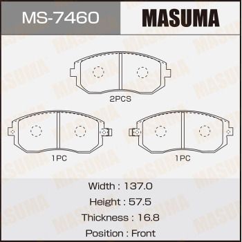 MS7460 MASUMA Комплект тормозных колодок