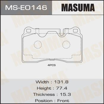 MSE0146 MASUMA Комплект тормозных колодок