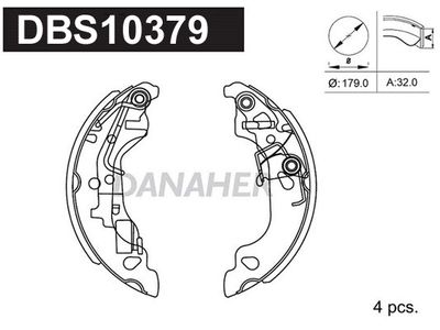 DBS10379 DANAHER Комплект тормозных колодок