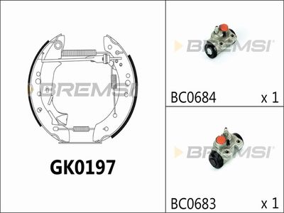 GK0197 BREMSI Комплект тормозных колодок