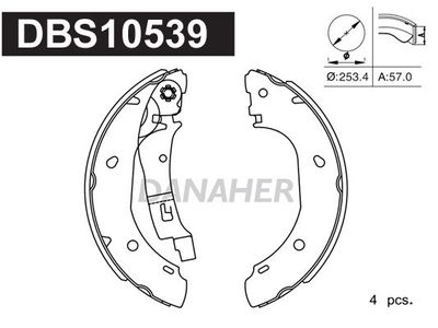 DBS10539 DANAHER Комплект тормозных колодок