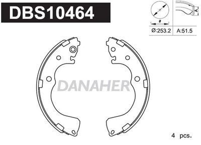 DBS10464 DANAHER Комплект тормозных колодок