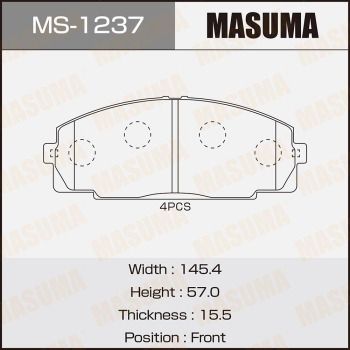 MS1237 MASUMA Комплект тормозных колодок