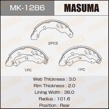 MK1286 MASUMA Комплект тормозных колодок