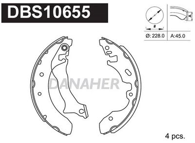 DBS10655 DANAHER Комплект тормозных колодок