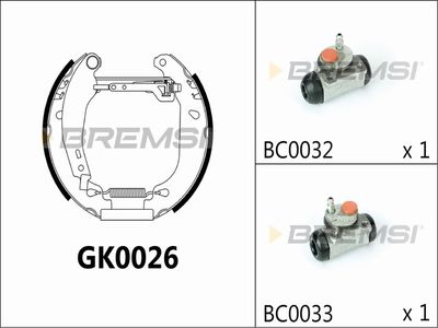 GK0026 BREMSI Комплект тормозных колодок
