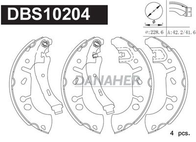 DBS10204 DANAHER Комплект тормозных колодок