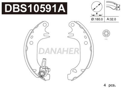 DBS10591A DANAHER Комплект тормозных колодок