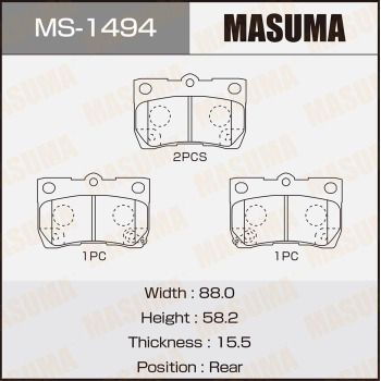 MS1494 MASUMA Комплект тормозных колодок