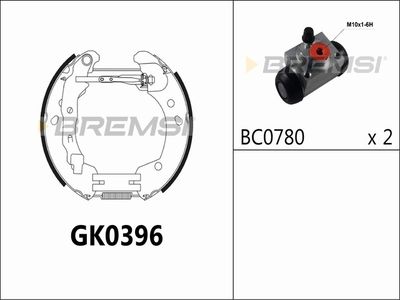 GK0396 BREMSI Комплект тормозных колодок