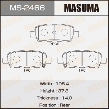 MS2466 MASUMA Комплект тормозных колодок
