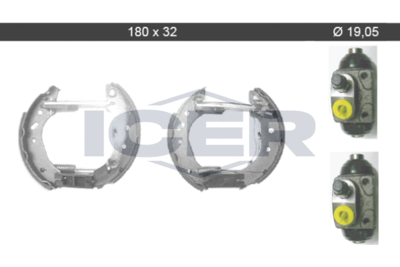 79KT0025C ICER Комплект тормозных колодок
