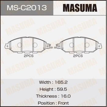 MSC2013 MASUMA Комплект тормозных колодок