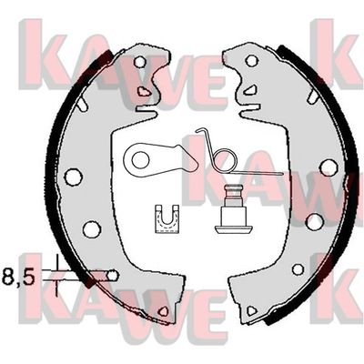 02971 KAWE Комплект тормозных колодок