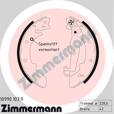 109901039 ZIMMERMANN Комплект тормозных колодок