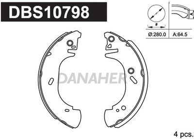 DBS10798 DANAHER Комплект тормозных колодок