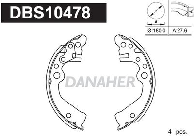 DBS10478 DANAHER Комплект тормозных колодок