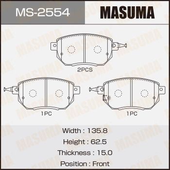 MS2554 MASUMA Комплект тормозных колодок