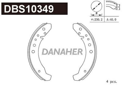 DBS10349 DANAHER Комплект тормозных колодок