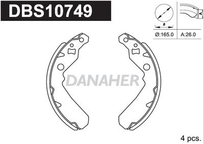 DBS10749 DANAHER Комплект тормозных колодок