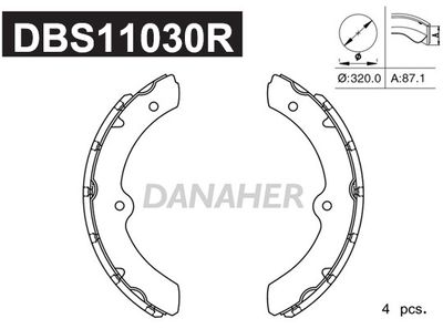 DBS11030R DANAHER Комплект тормозных колодок