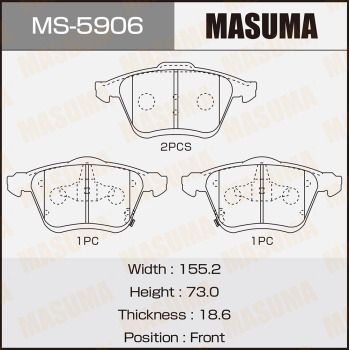 MS5906 MASUMA Комплект тормозных колодок