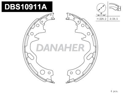 DBS10911A DANAHER Комплект тормозных колодок