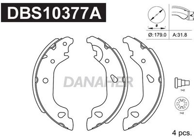 DBS10377A DANAHER Комплект тормозных колодок