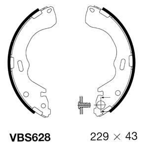 VBS628 MOTAQUIP Комплект тормозных колодок