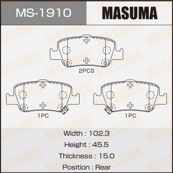 MS1910 MASUMA Комплект тормозных колодок