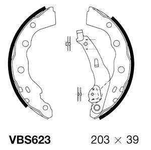 VBS623 MOTAQUIP Комплект тормозных колодок