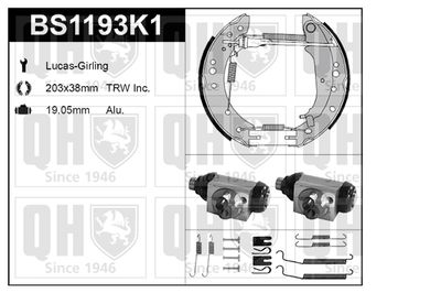 BS1193K1 QUINTON HAZELL Комплект тормозных колодок