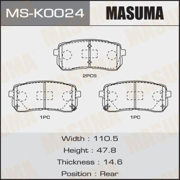 MSK0024 MASUMA Комплект тормозных колодок