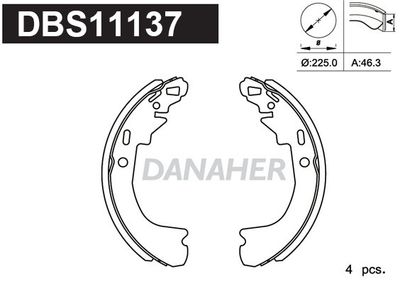 DBS11137 DANAHER Комплект тормозных колодок