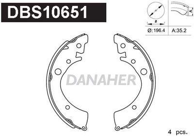 DBS10651 DANAHER Комплект тормозных колодок