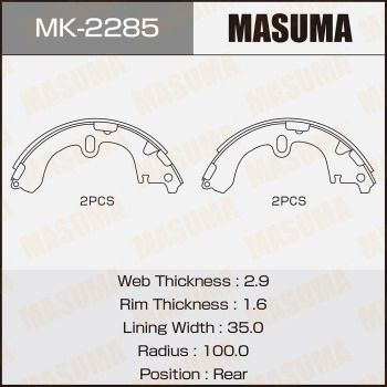 MK2285 MASUMA Комплект тормозных колодок