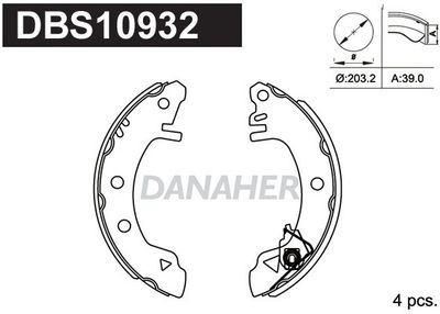 DBS10932 DANAHER Комплект тормозных колодок