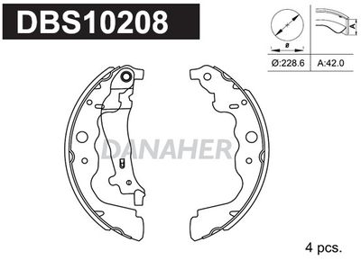 DBS10208 DANAHER Комплект тормозных колодок