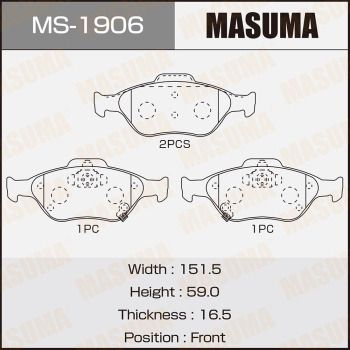 MS1906 MASUMA Комплект тормозных колодок