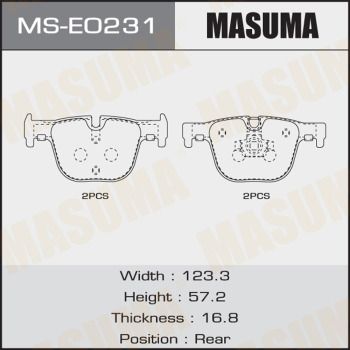 MSE0231 MASUMA Комплект тормозных колодок