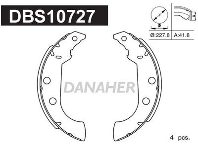 DBS10727 DANAHER Комплект тормозных колодок