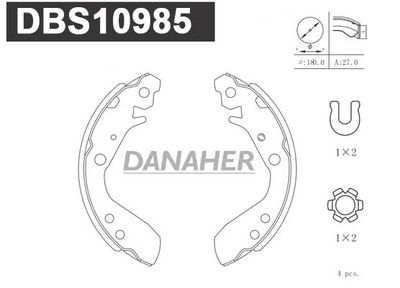 DBS10985 DANAHER Комплект тормозных колодок