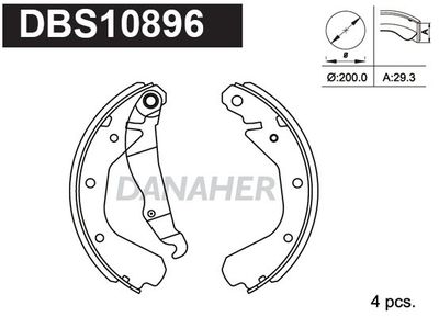 DBS10896 DANAHER Комплект тормозных колодок