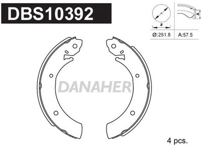 DBS10392 DANAHER Комплект тормозных колодок